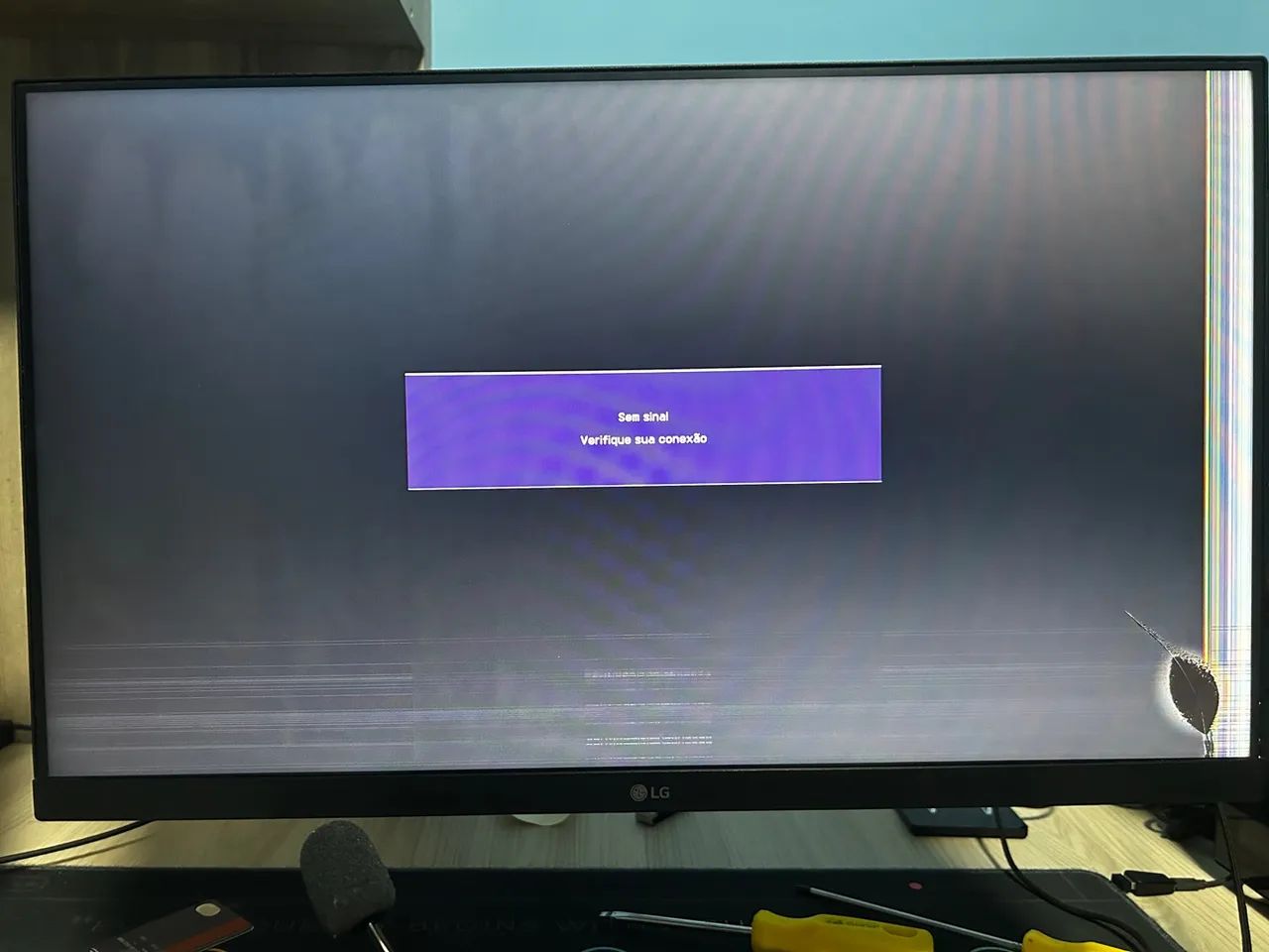 Monitor LG Ultragear 24 polegadas com defeito