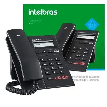  Telefone IP com fio modelo TIP 125i Intelbras com tela LCD