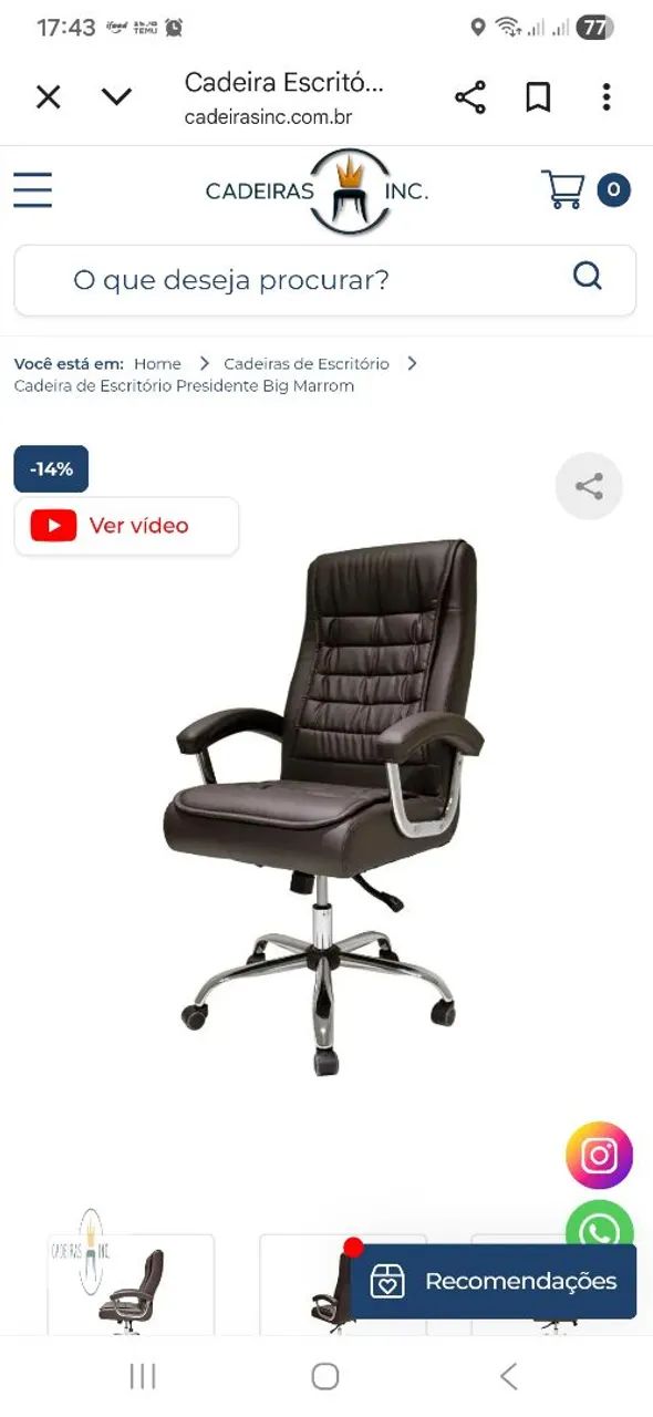 Cadeira escritório big presidente  - Foto 4