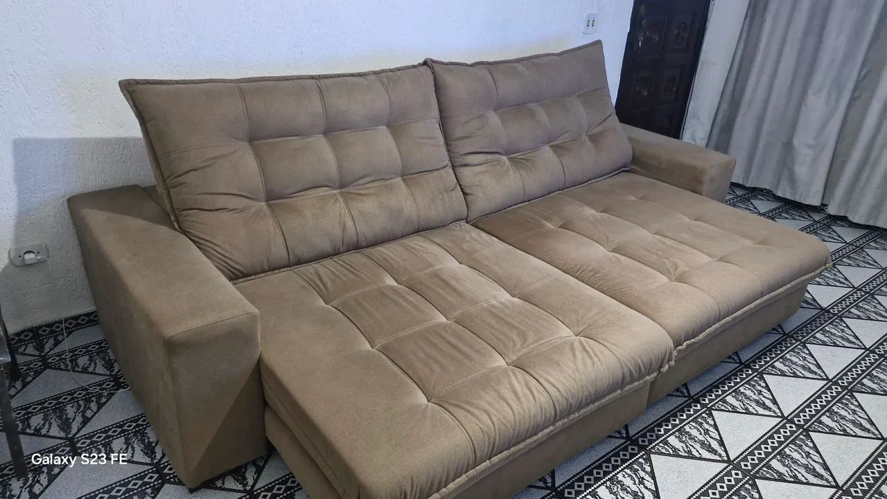Sofá california molas ensacadas retrátil e reclinável 2,90mt