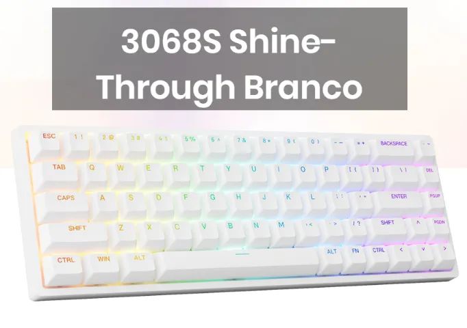Teclado Akko 3068S Shine Through Branco - Foto 2