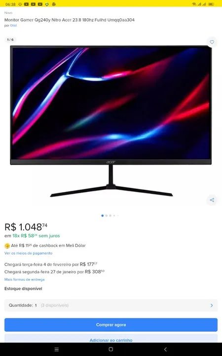 Monitor Gamer Acer Nitro  - Foto 6