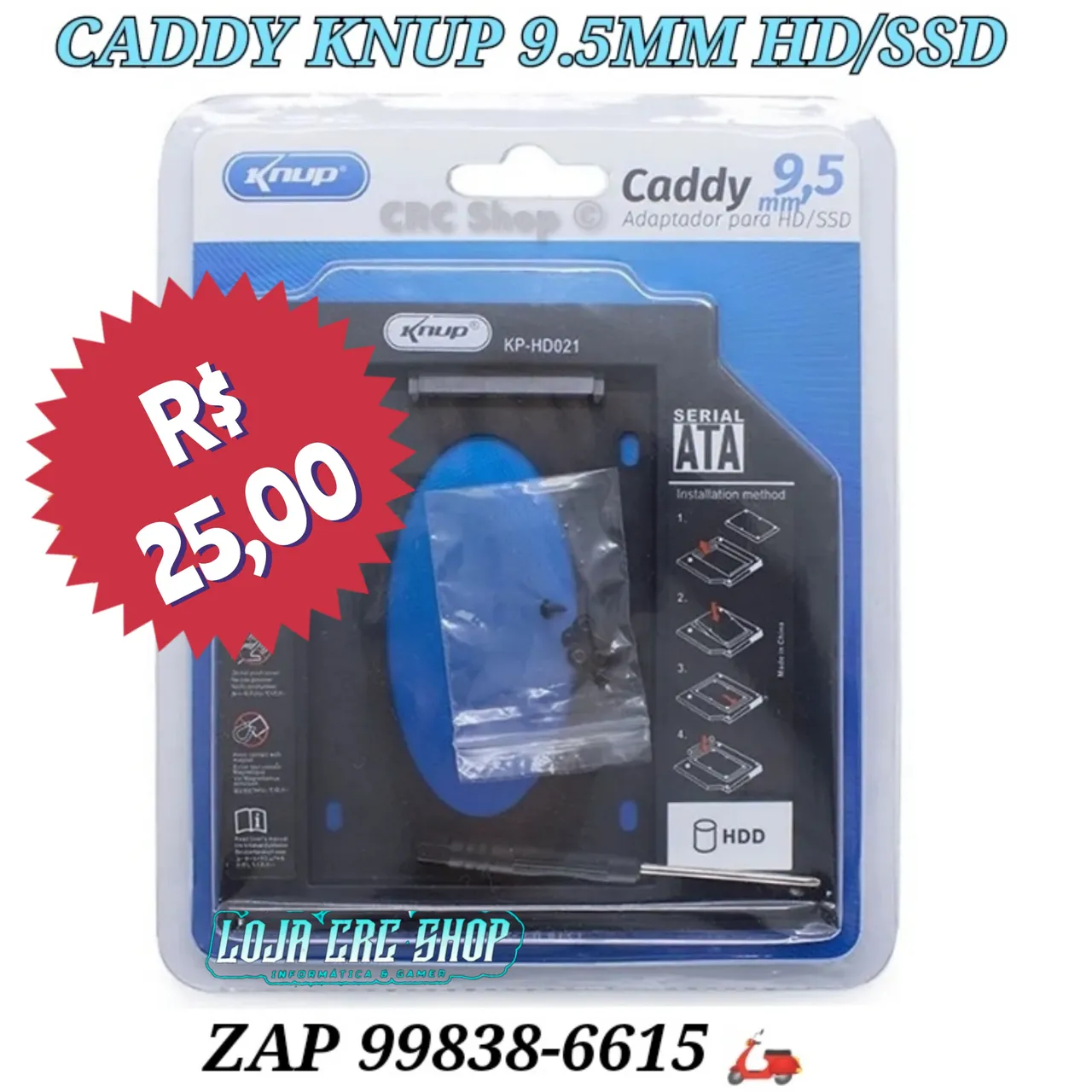 Caddy Segundo HD para Notebook Drive 9,5MM