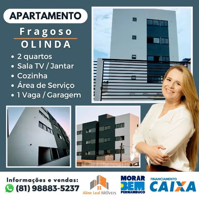 Zero de Entrada* Apartamento com 2 quartos com suíte no Fragoso - Olinda 