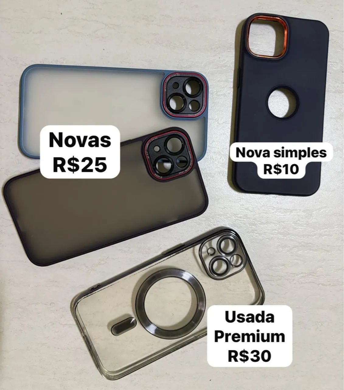 Capas para iPhone 13, 14, 15Novas e Usadas