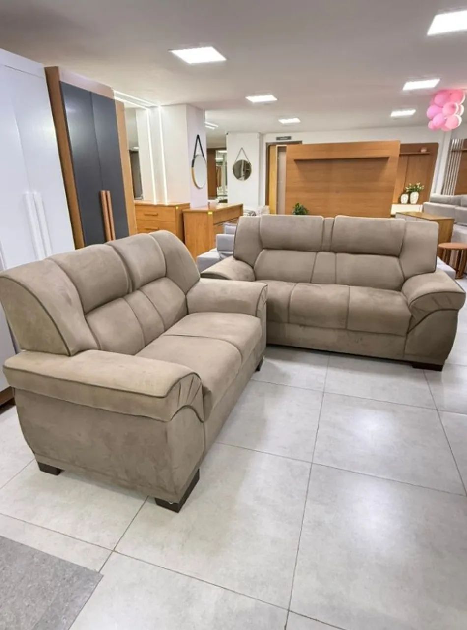 Cojunto Sofá Estofado Vitta New Bertioga 2x3 Lugares- NOVO, DE FÁBRICA!