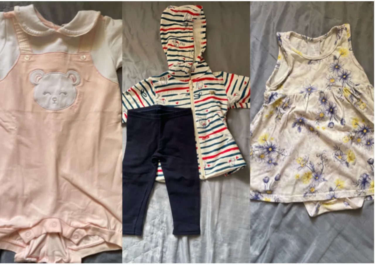 3 peças bebê menina