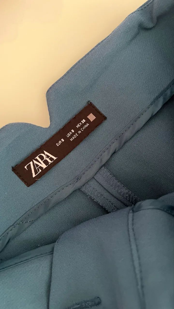 Calça alfaiataria Zara azul P - Foto 4