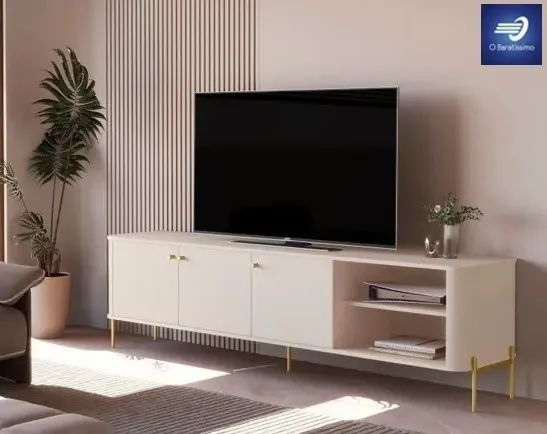 Modern Clean Design Rack with Metal Legs and Handles