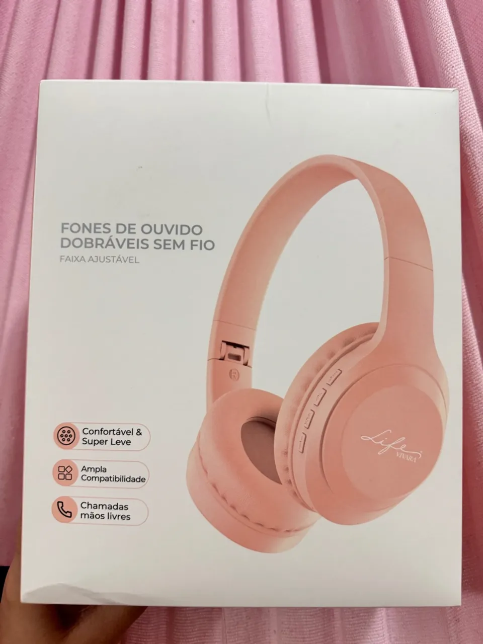Fone de Ouvido Dobrável Sem Fio Life Vivara ANATEL