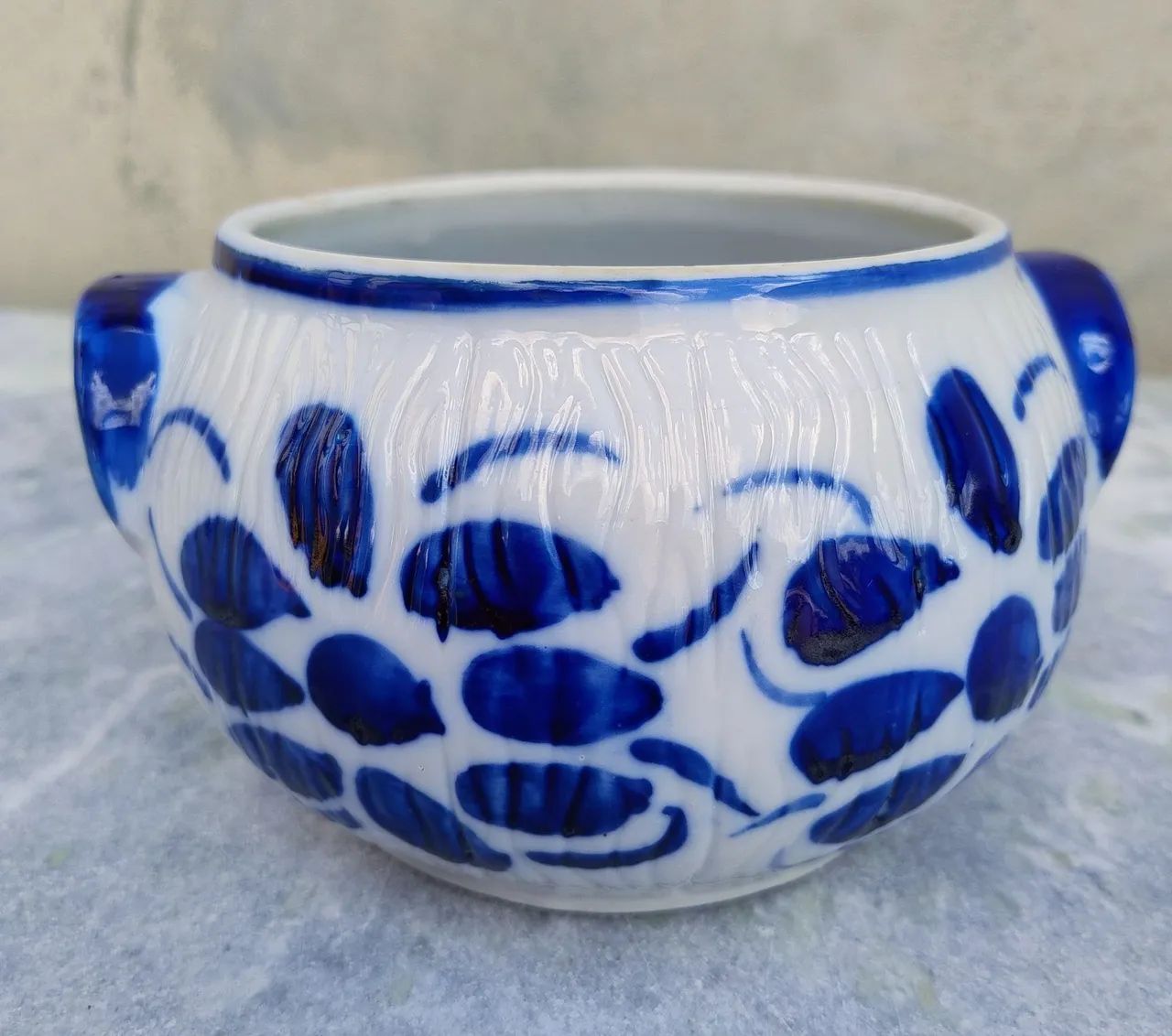 Cumbuca Sopeira De Porcelana Azul Colonial 1,5L - Foto 3