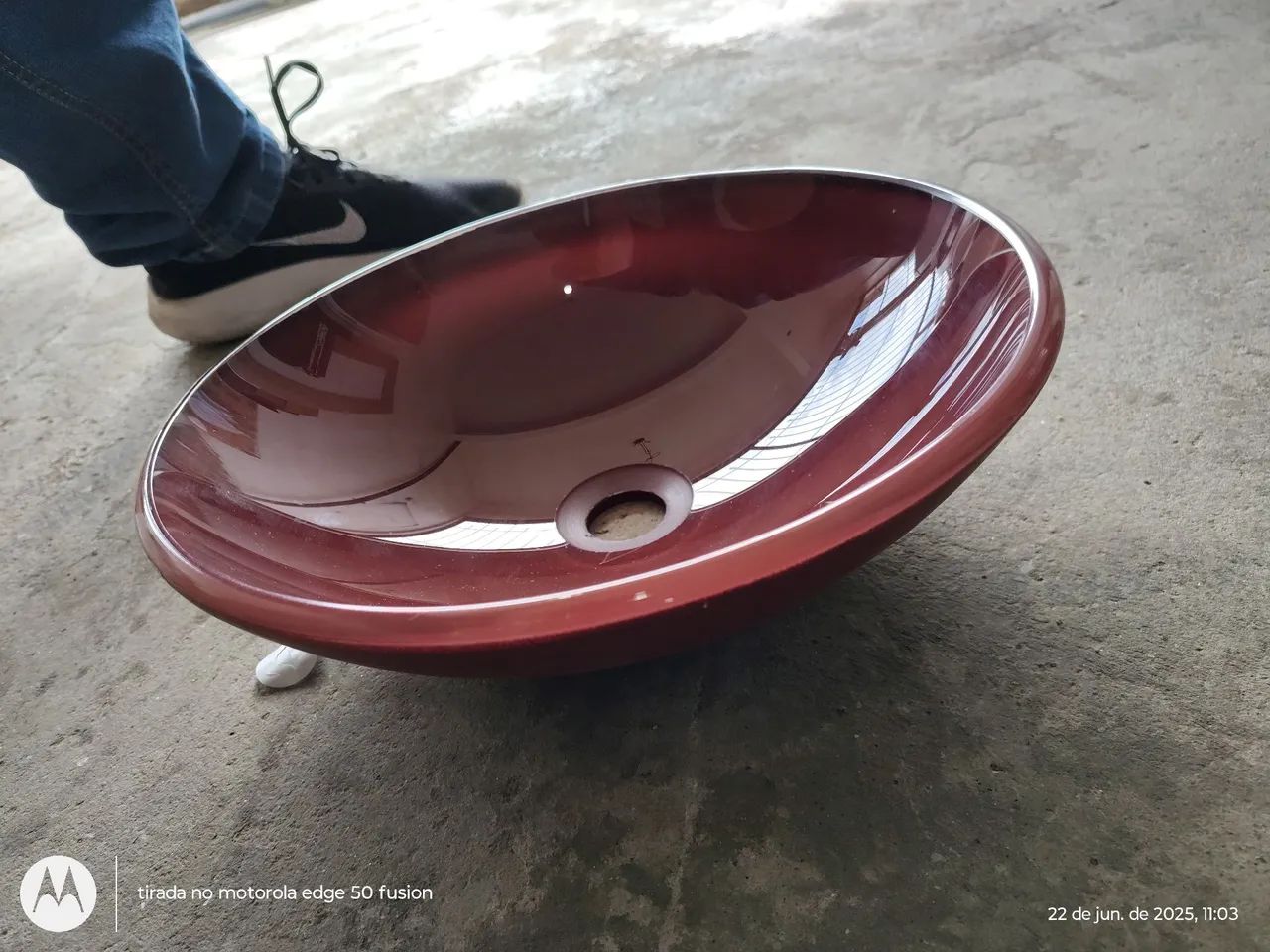 Cuba de Vidro Vermelha 33 cm