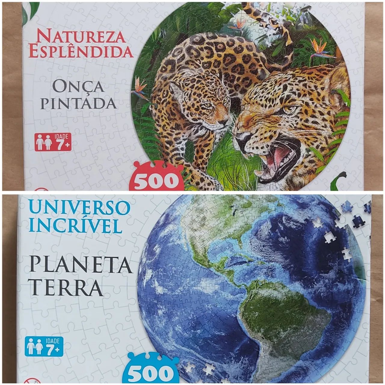 Dois quebra cabeças circulares de 500 peças