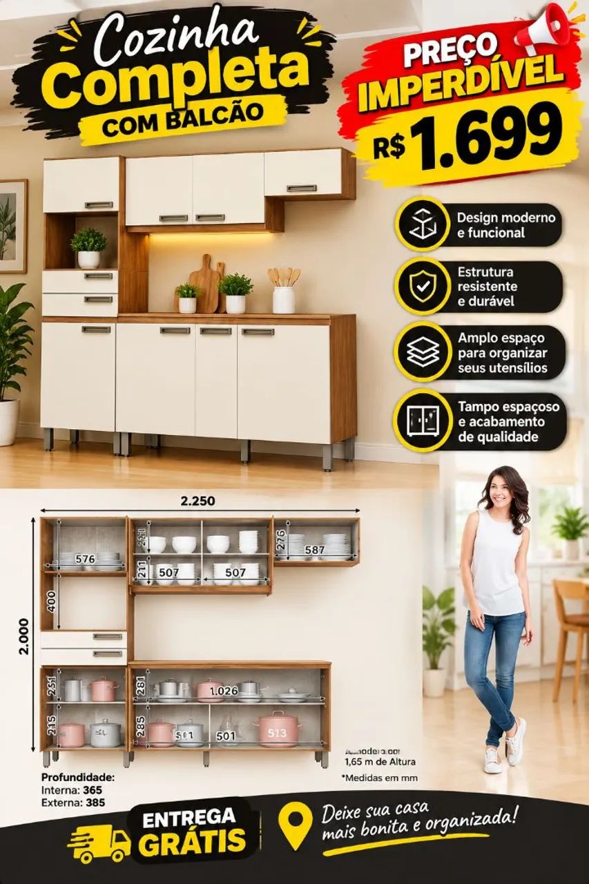Uma cozinha completa e moderna 