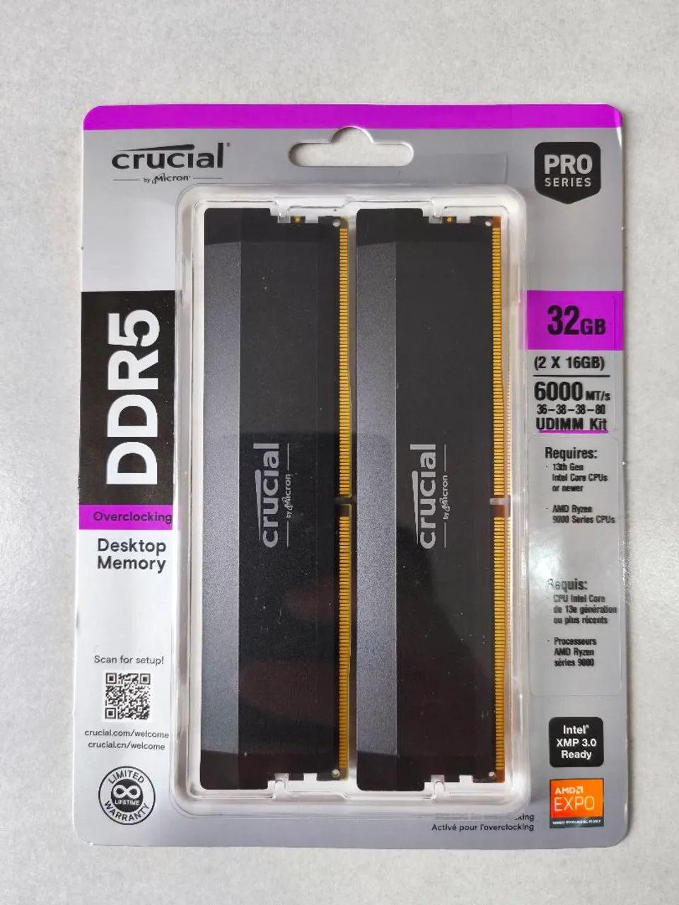 Memórias ddr5 Crucial pro series 32g 2x16. - Memória RAM - Centro