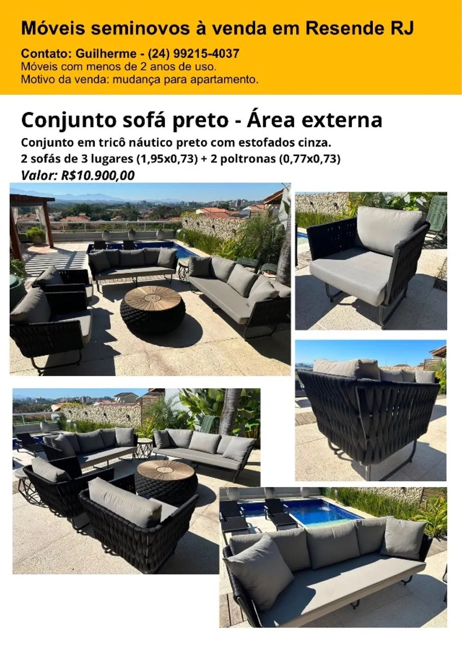 Conjunto sofá de área externa