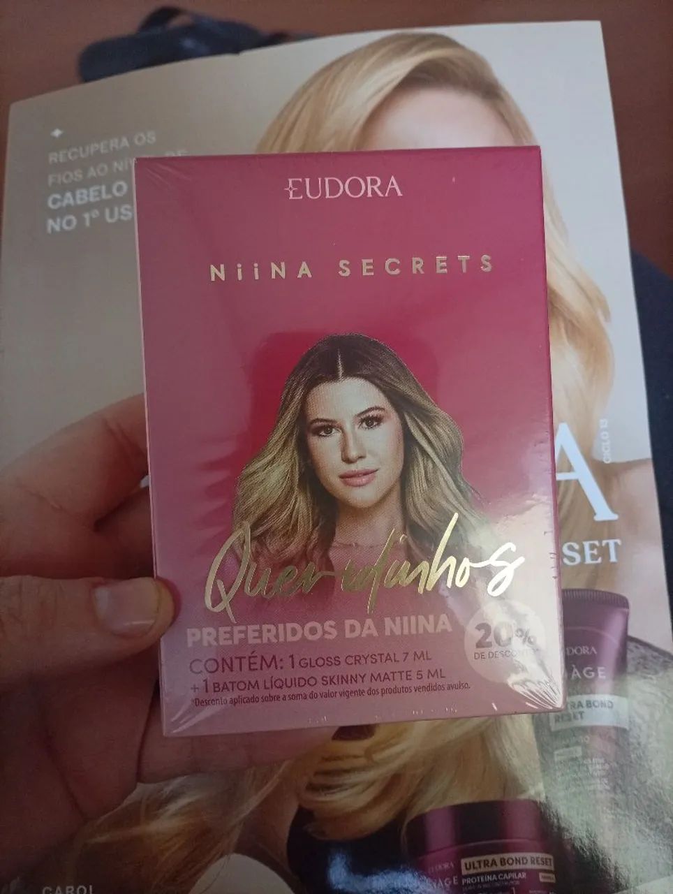 Kit Eudora nina Secrets. Gloss cristal+ batom líquido