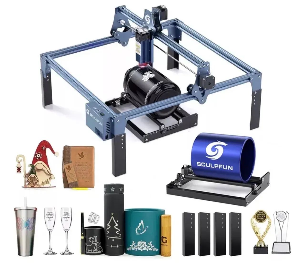 Sculpfun S9 Laser Gravador Cnc 90w Máquina De Gravação+rolo