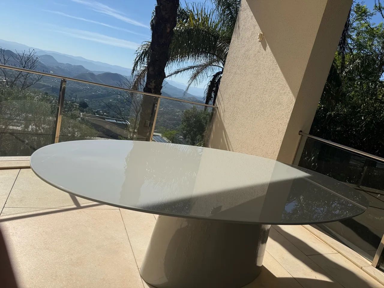 Mesa de Jantar Oval com Base Central Branca - Design Moderno - Foto 2