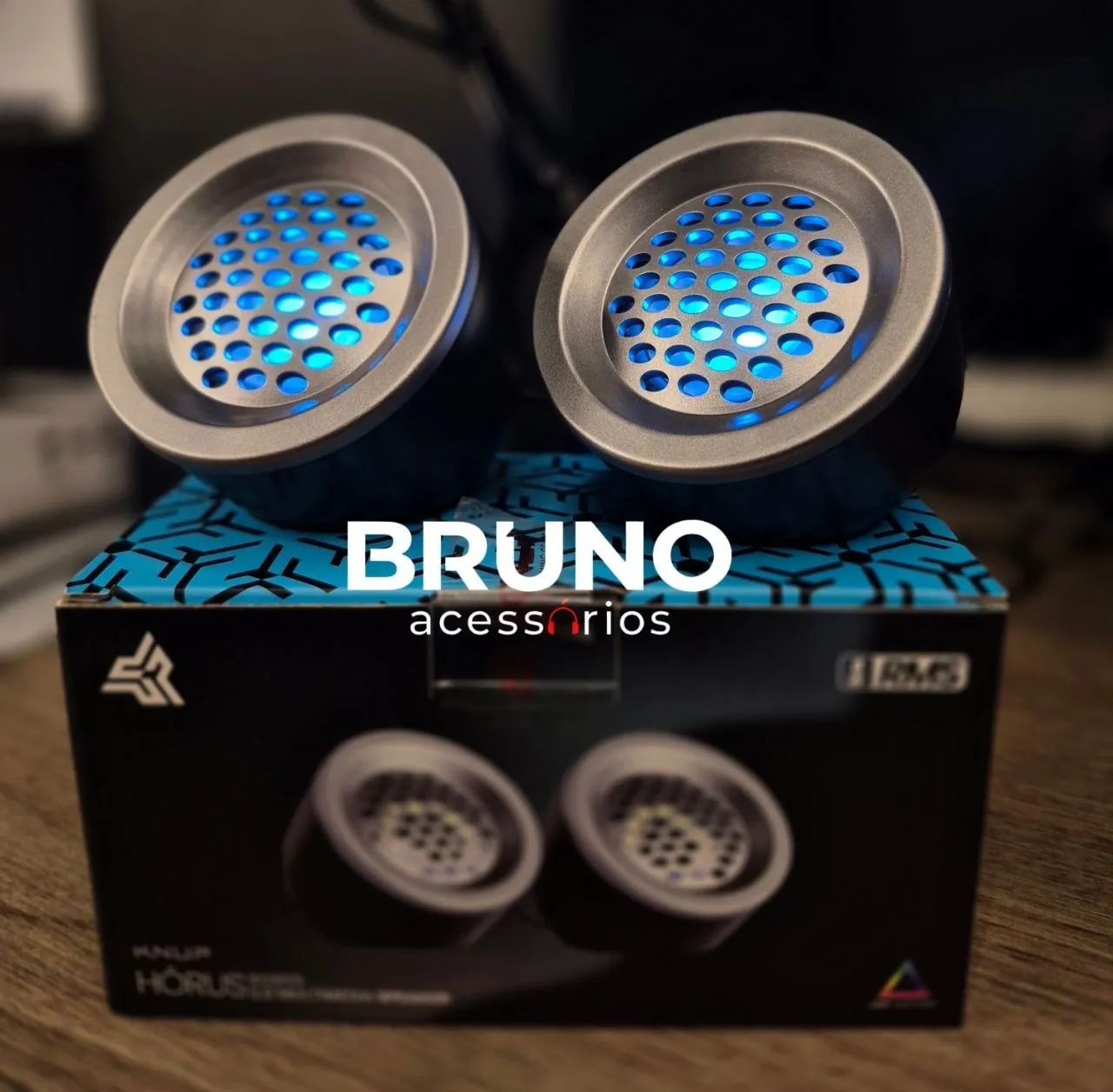 Caixa de som gamer compacta RGB - audio Hi-Fi para PC e Notebook 