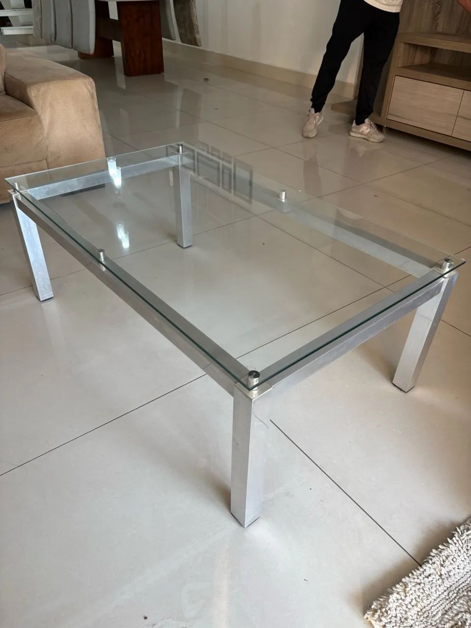 Mesa de centro em vidro