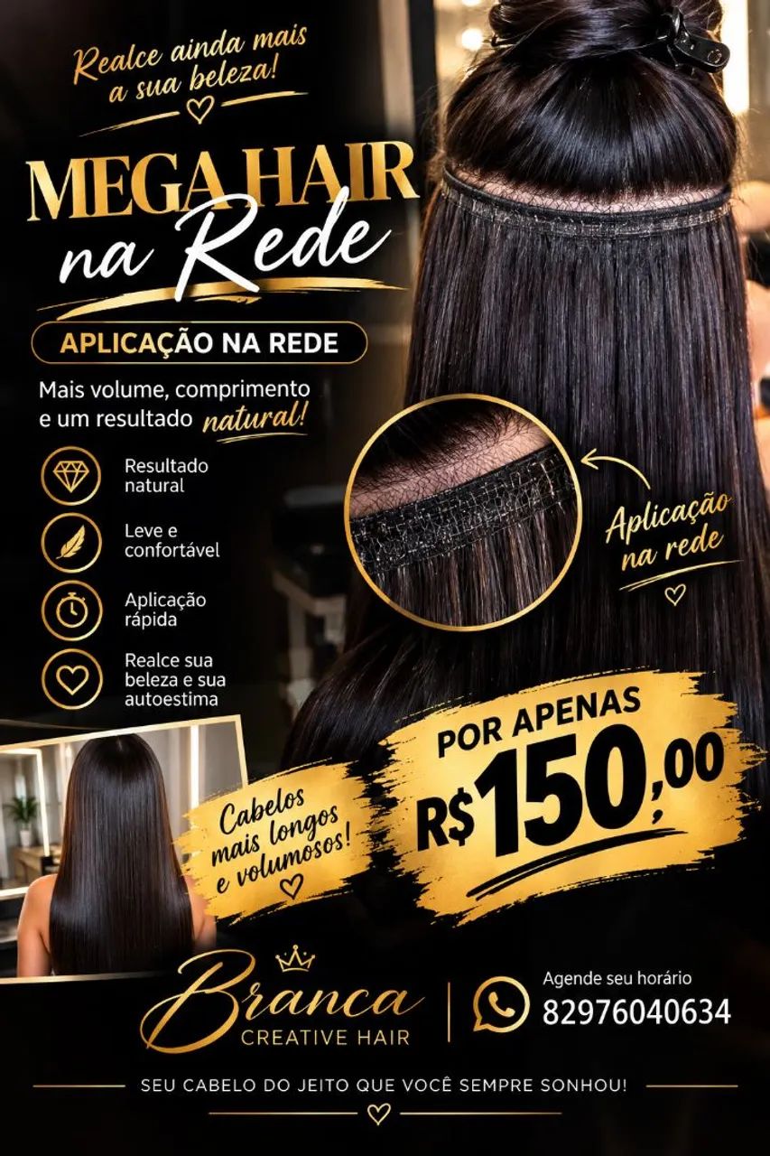 Aplicação de Mega Hair 