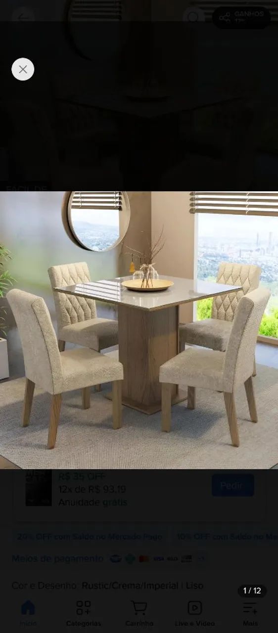 Mesa de jantar com 4 cadeiras  - Foto 2