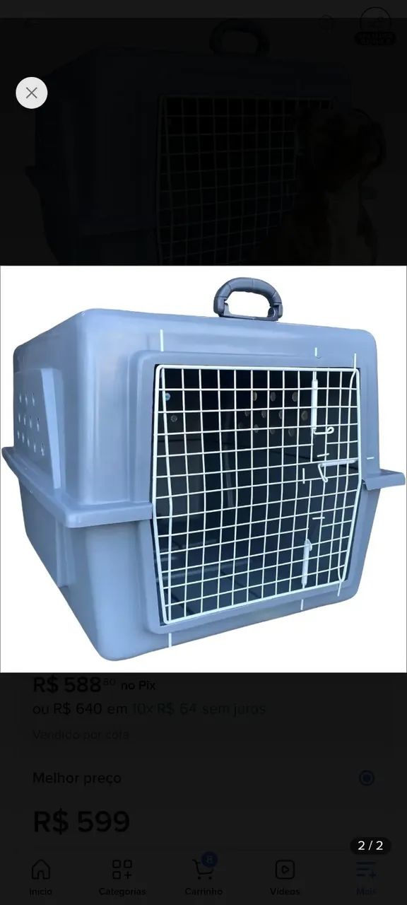 Caixa de transporte pet n°5, própria para avião. 