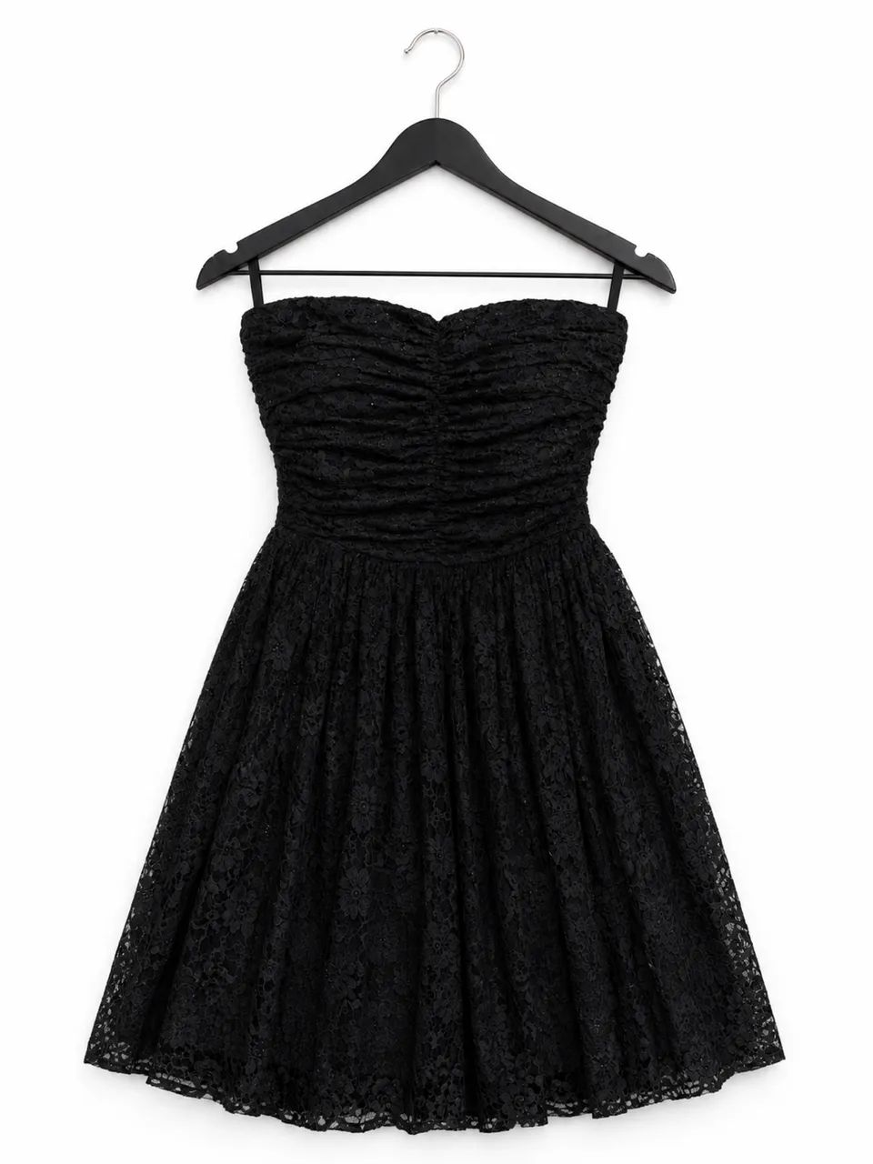 vestido preto tomara que caia y2k com renda