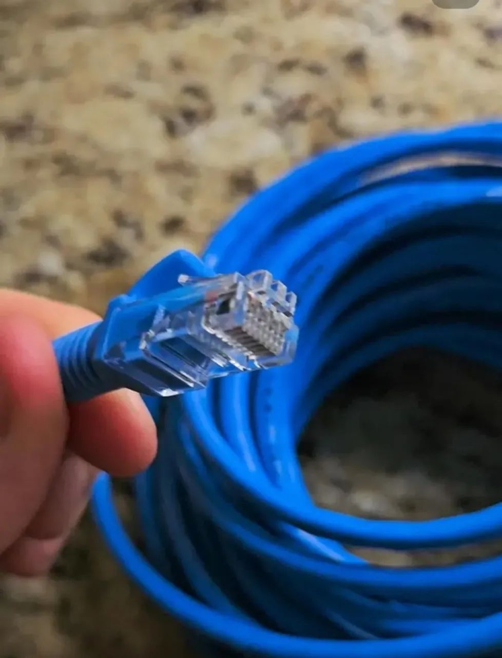 Cabo de Rede RJ45 Azul 20 Metros Computador - Foto 3