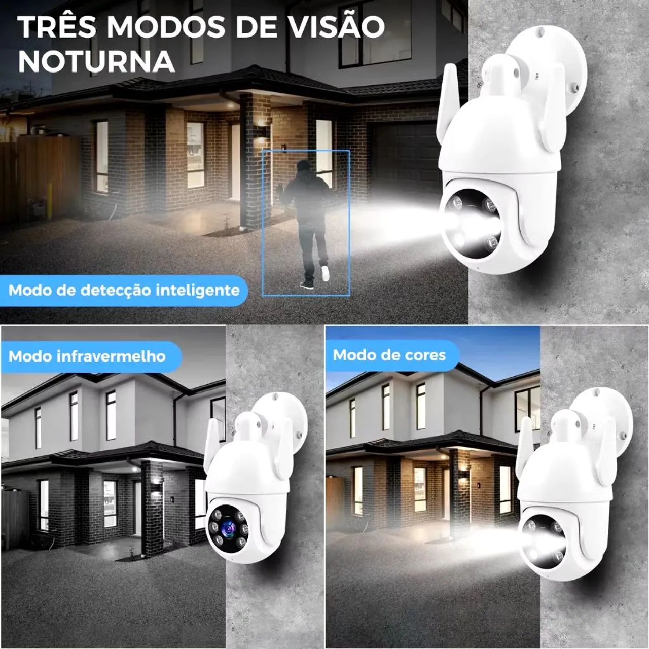 Kit Cftv 4 Câmeras Segurança Bullet Full Hd Nvr 500gb Branco - Foto 5