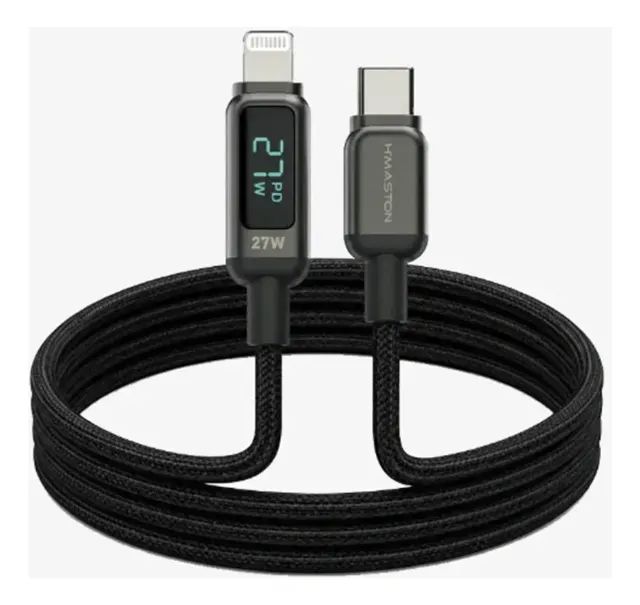 Cabo Usb-c P/ Lightning 27w Lcd Display Digital - Hmaston