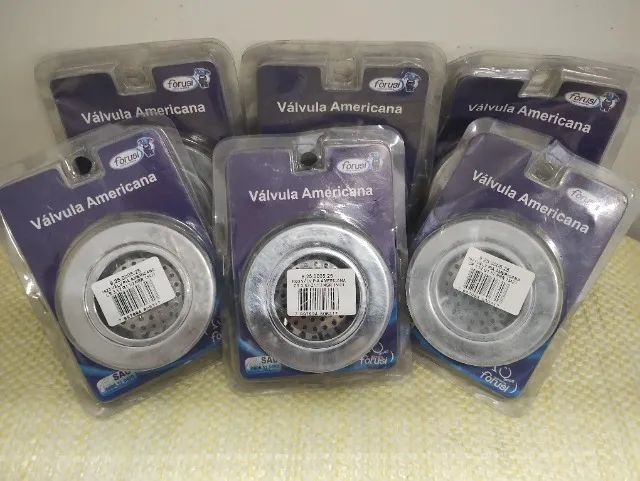 6 Válvulas para Pia Americana Cromada 3 1/2 x 1 1/2 da Forusi (Ref. 1623)