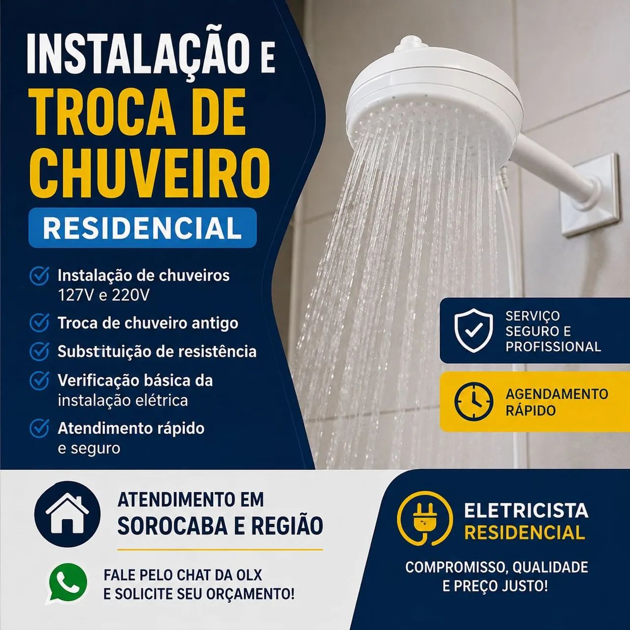 Instalador de Chuveiro Residencial