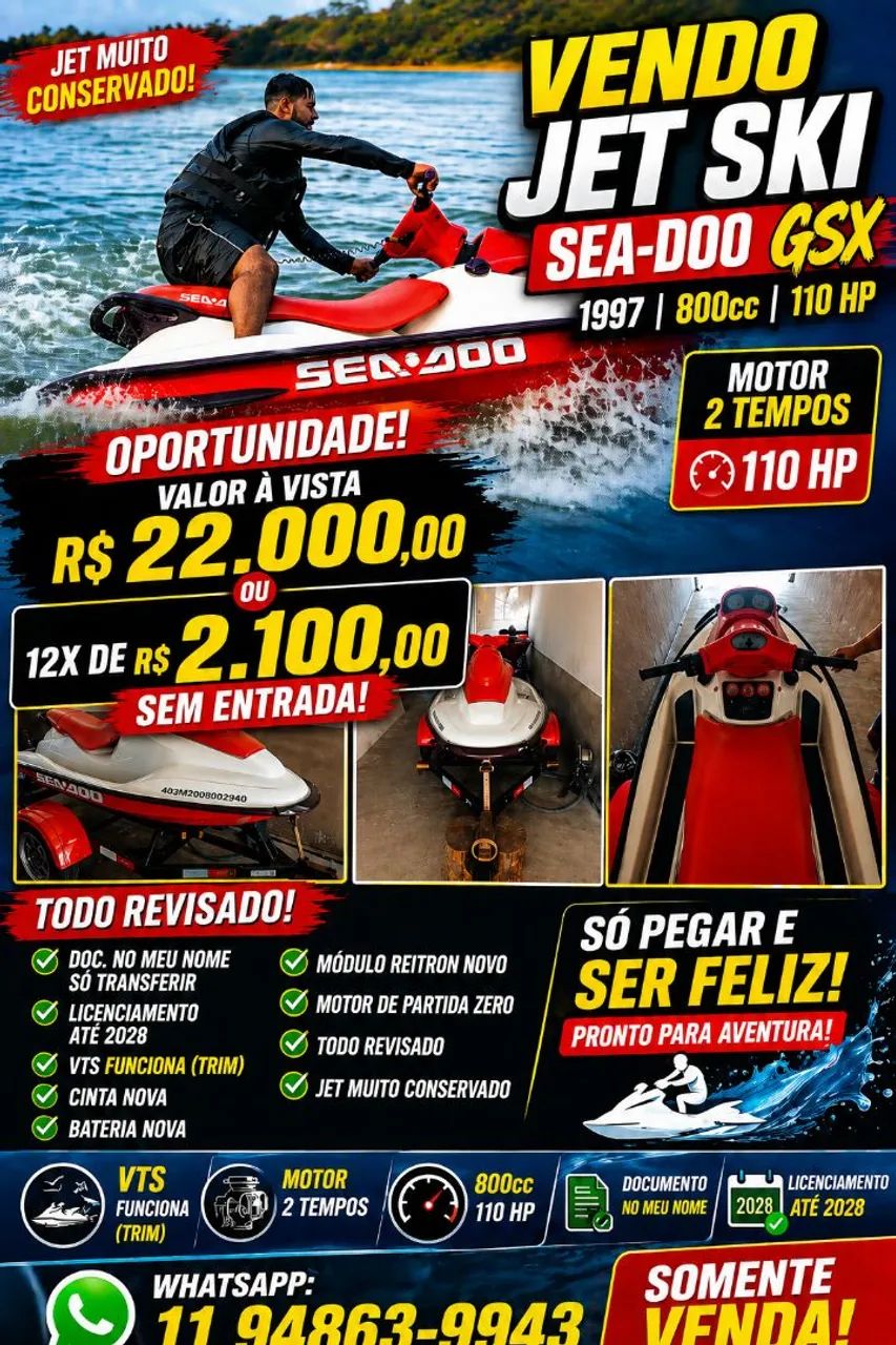 Jet-ski gsx 800 1997 