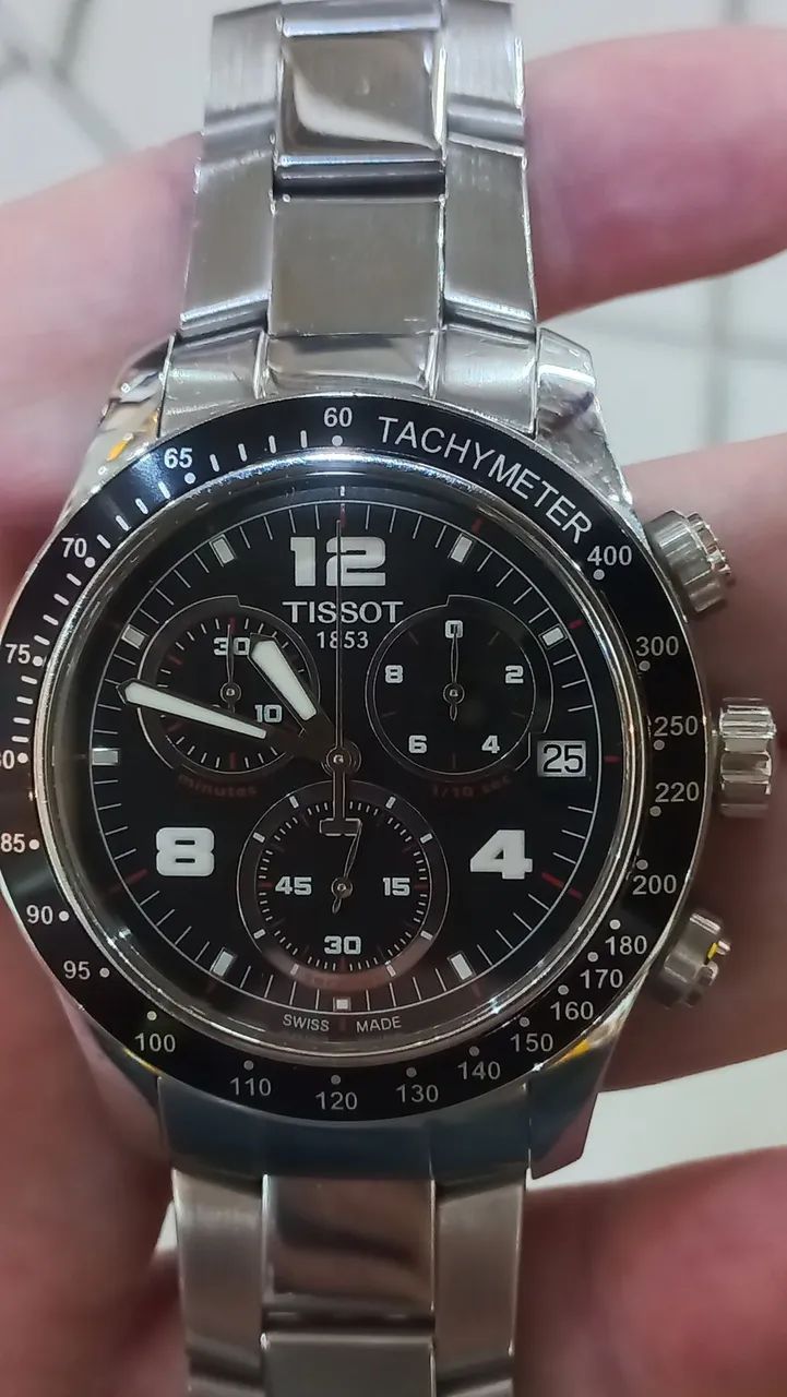 RELÓGIO TISSOT (V8) * CRONÓGRAFO* -MOSTRADOR PRETO-