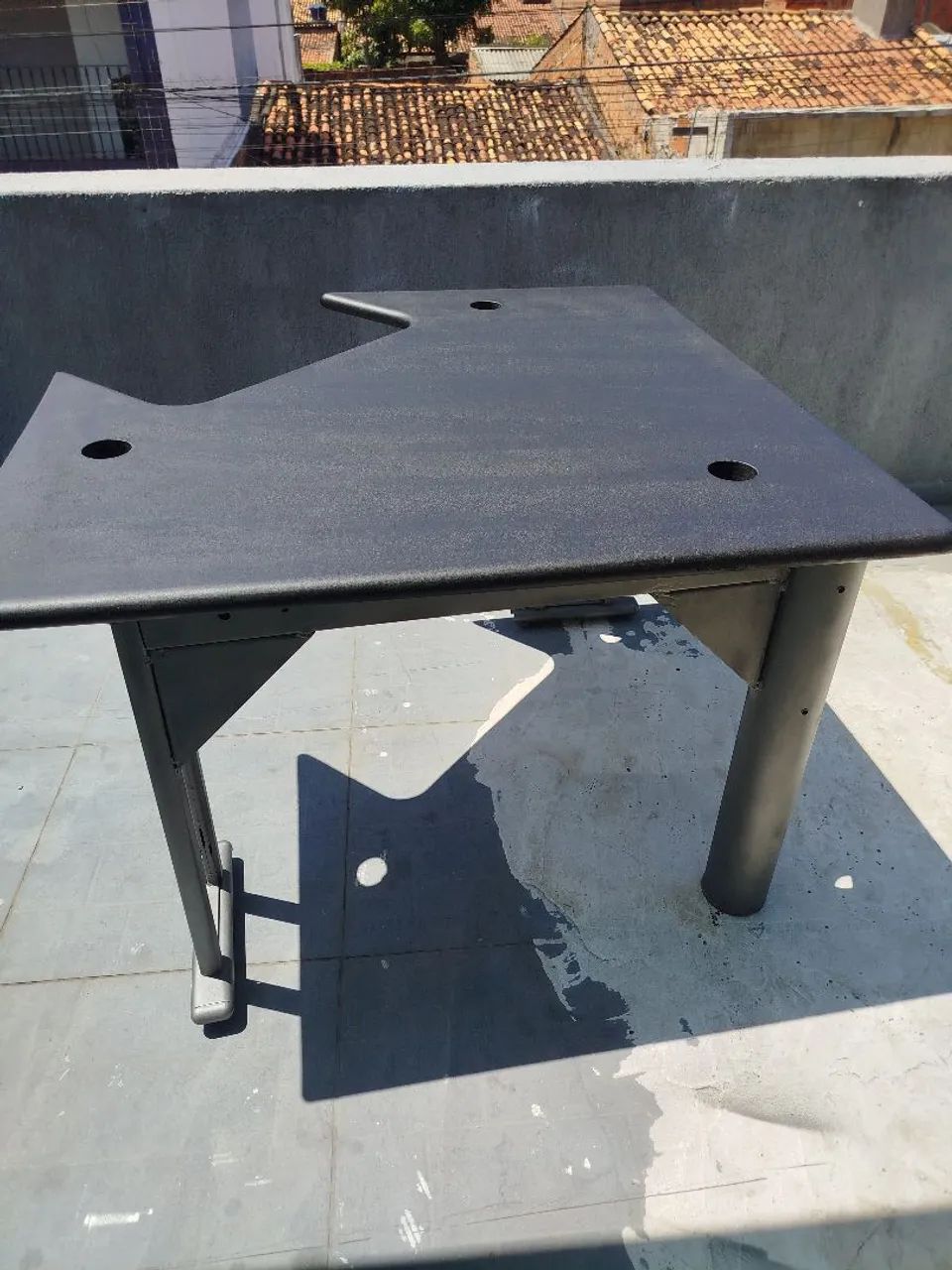 Mesa de escritório reforçada preto fosco - Foto 3