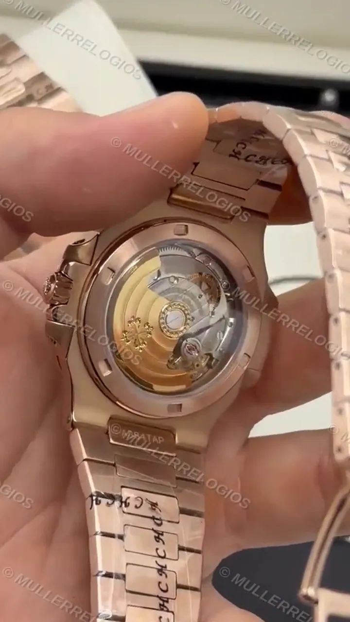 Patek Philippe Rosé Automático Base ETA + Caixa Completa - Foto 2