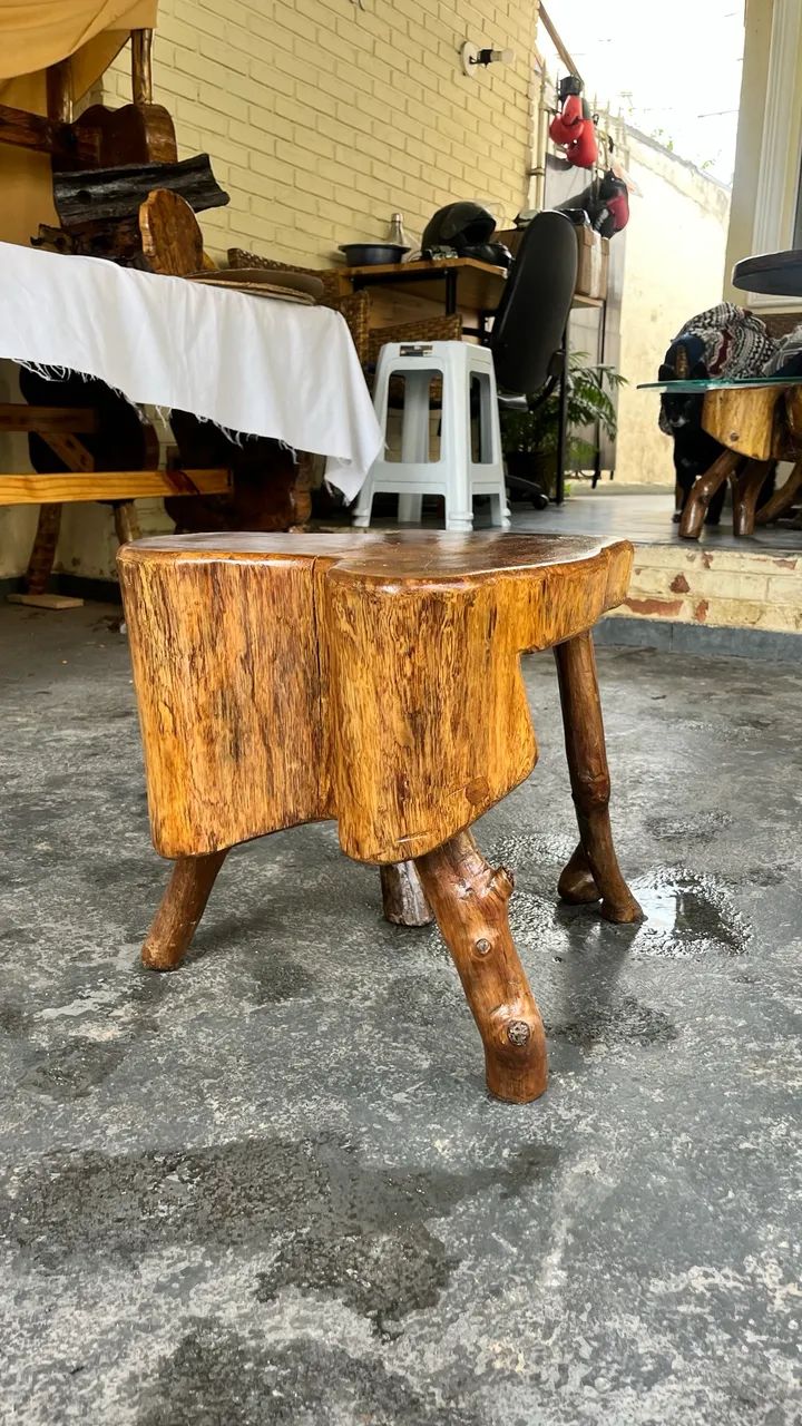 Mesa de Centro Madeira Recuperada Rústica Artesanal - Foto 3