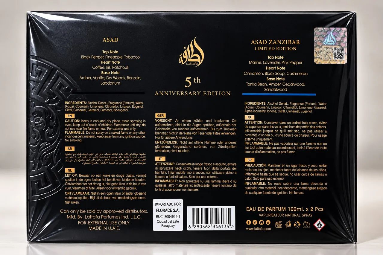 Kit Lattafa Asad 5th Anniversary Edition Original Lacrado 2x100ml - Foto 2