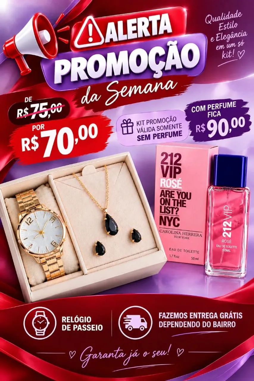 KIT RELÓGIO E ACESSÓRIOS FEMININO  - Foto 4
