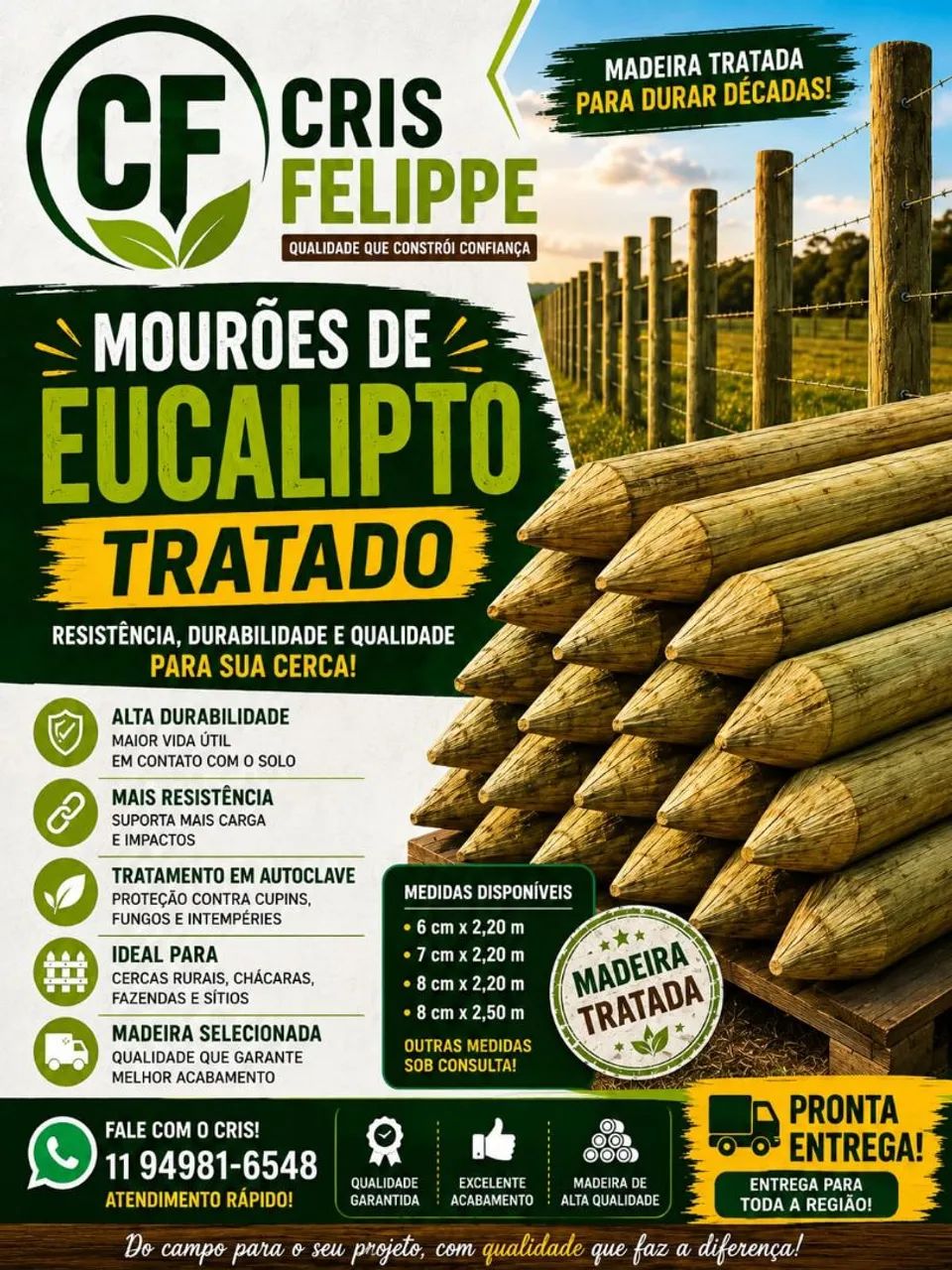 Mourões de eucalipto 