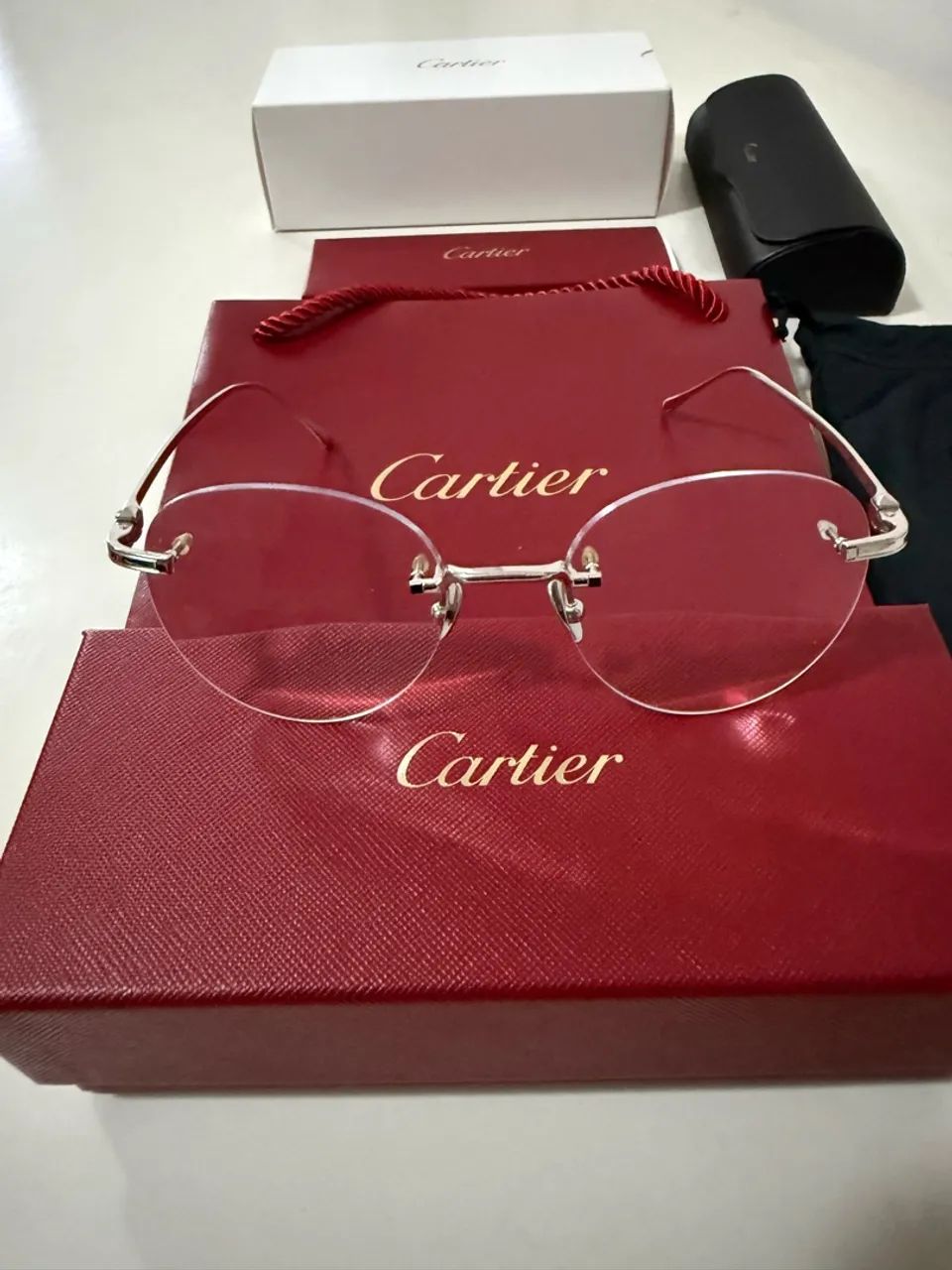 Óculos Cartier- original- completo- ouro branco - Foto 5