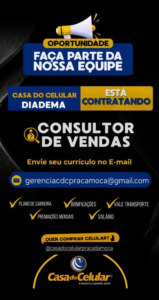 vaga para consultor de vendas