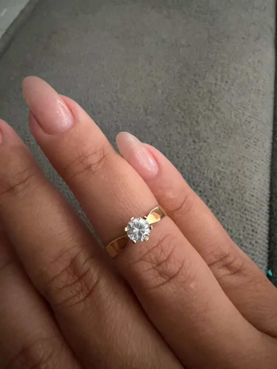 Anel Solitário de ouro 18k 2g - Foto 5