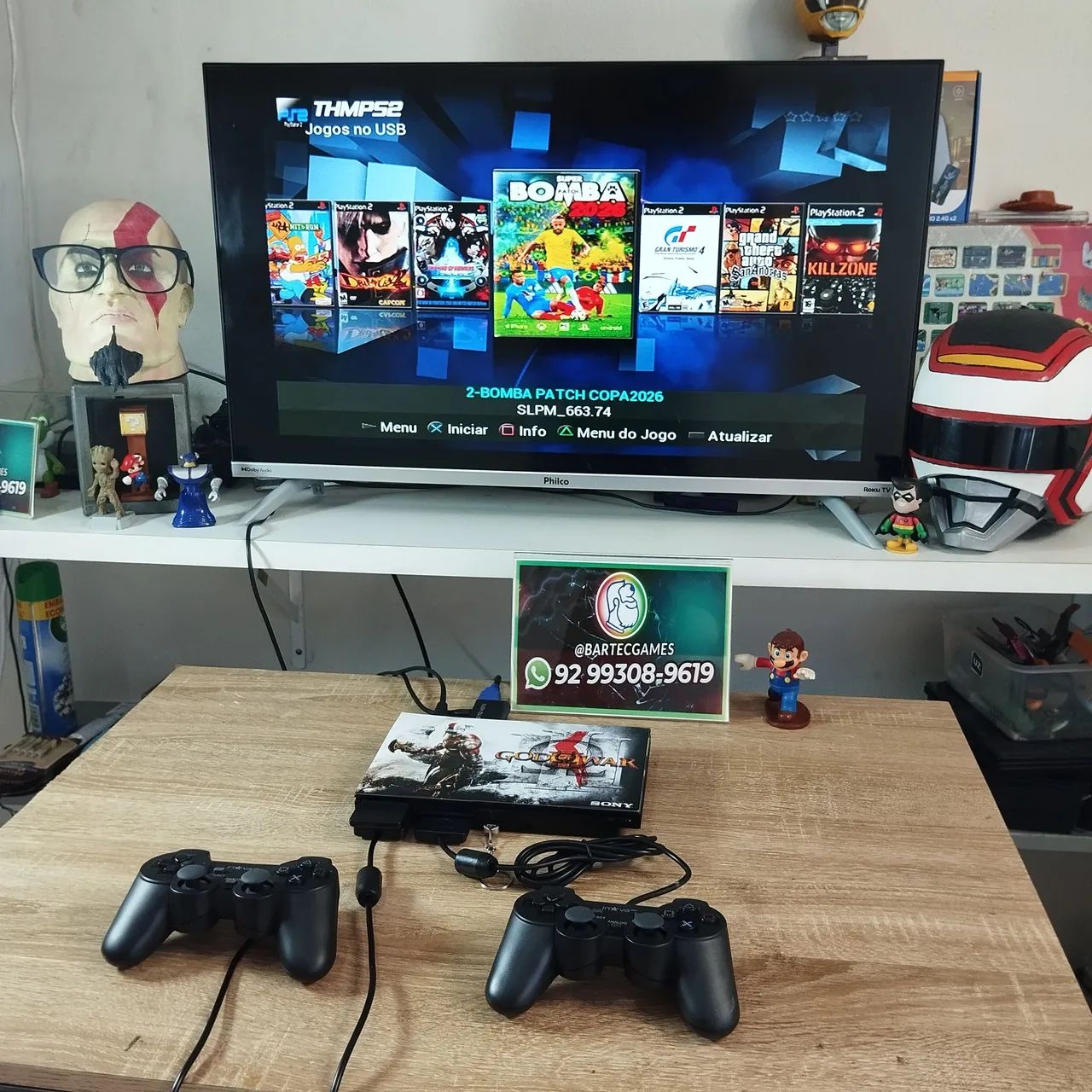 Ps2 com tema e vários jogos  - Foto 3
