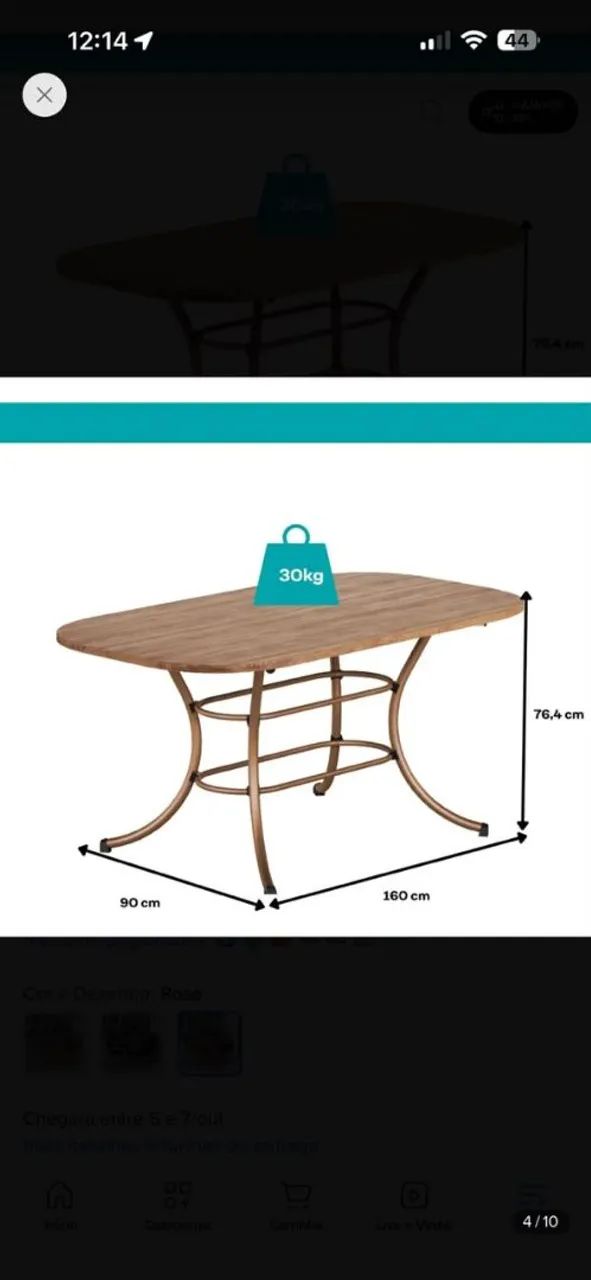 Mesa com 6 cadeira bem nova 1.200. - Foto 2