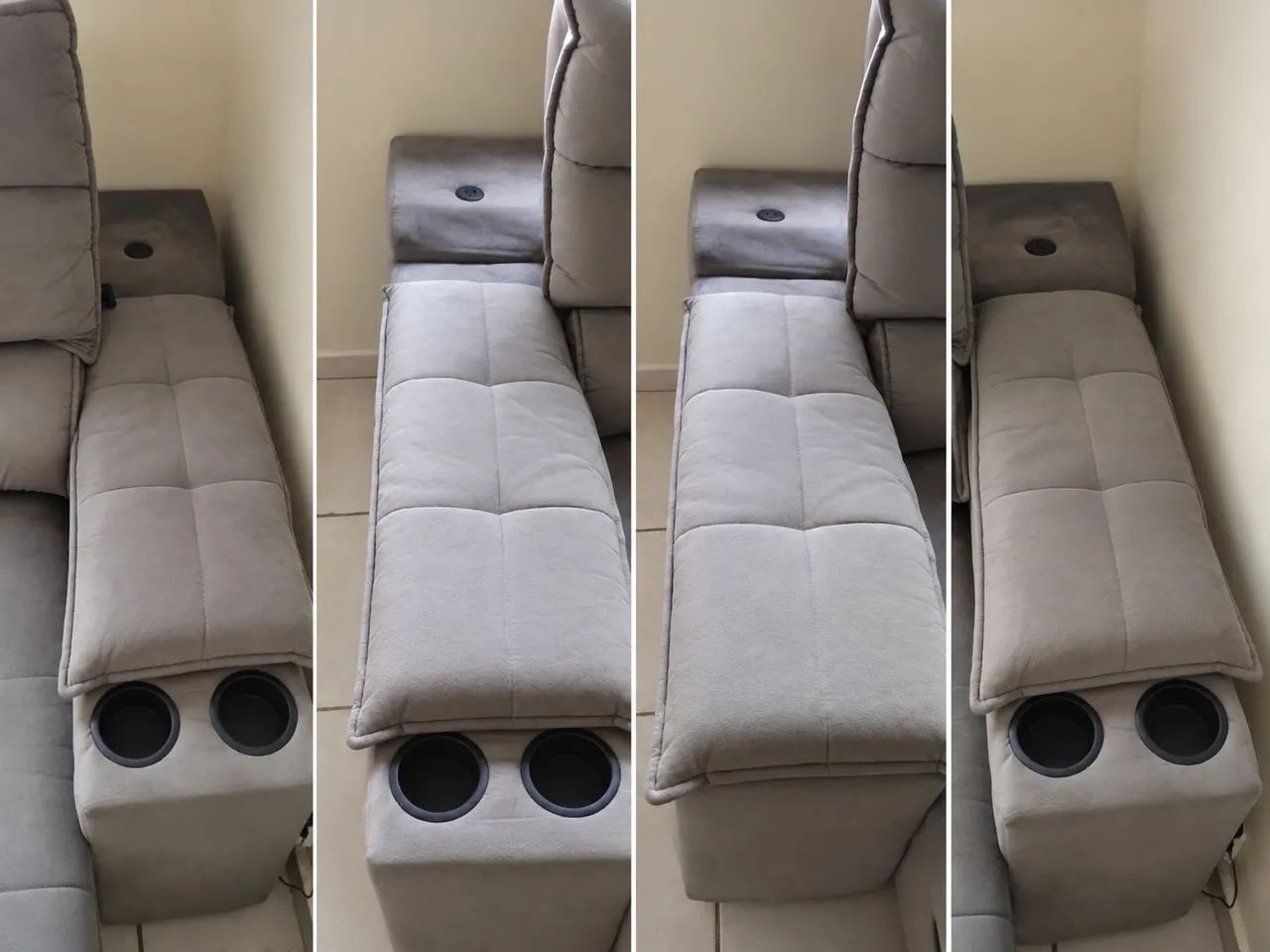 Sofá retrátil e reclinável 2,10m cinza - Foto 3