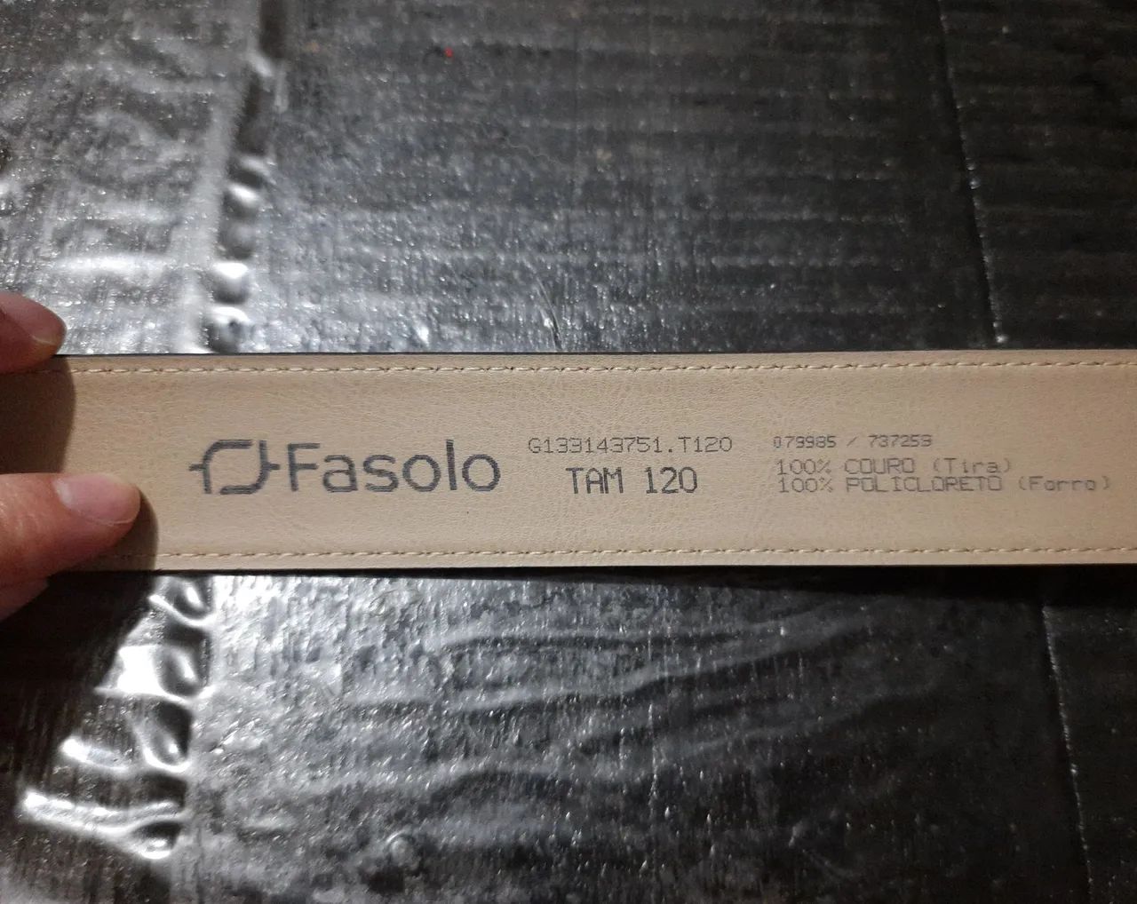Cinto Masculino Fasolo em Couro TAM 120.  - Foto 2