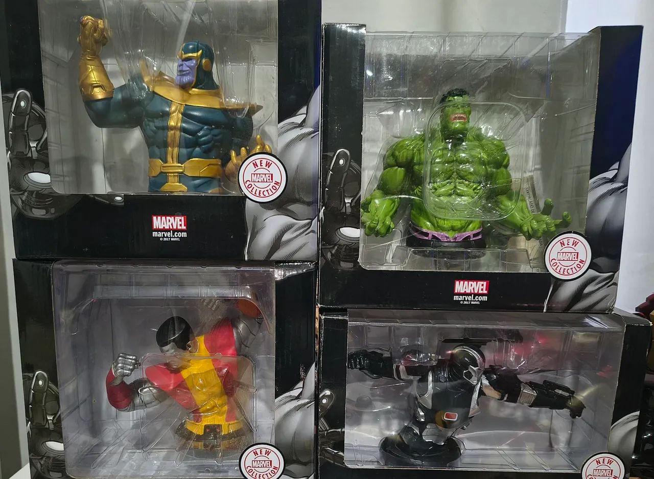 Lote Bustos Marvel Eaglemoss - Thanos, Hulk, Colossus, War Machine, Ultron e Fanatico